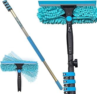 IGADPole Professional Telescopic Window Cleaning Kit 17 Foot (5m) Extension Pole and Single Pivot 10"(25cm) Window Squeegee, Window cleaning washer tools