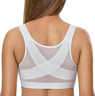 Delimira Women's Front Fastening Wireless Comfort Non Padded Back Support Bra