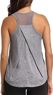 Aeuui Womens Workout Tops for Women Racerback Tank Tops Mesh Yoga Shirts Athletic Running Tank Tops Sleeveless Gym Clothes