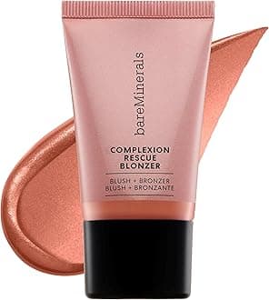 bareMinerals Complexion Rescue Liquid Blonzer – Blush + Bronzer Hybrid, Buildable Gel-Cream for a Sun-Kissed Glow, Vegan (Kiss of Rose)