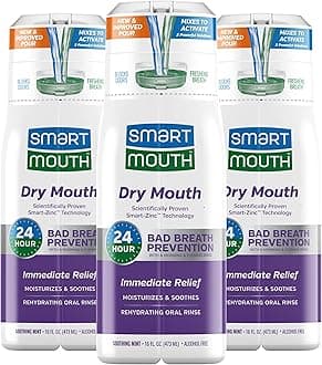 SmartMouth Activated Dry Mouth Mouthwash, Dry Mouth and Bad Breath Relief, Mint, 16 fl oz, 3 Pack