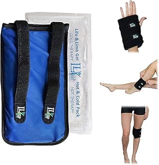 Life & Limb Gel Small Reusable Ice Pack for Injuries (6 X 10 Inches) Adjustable Straps - Premium Quality Hot Cold Pack - Pain Relief Wrap Arthritis Tendinitis Muscle Strain Elbow Wrist Ankle by and