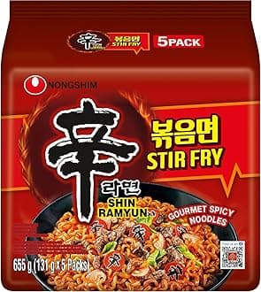 Stir Fry Shin Ramuyn Instant Noodles, Gourmet Spicy, 23.1 oz / 655 g, 5 Pack
