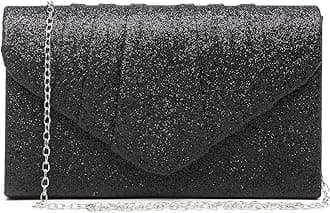 DaseinWomens Evening Bag Glitter Frosted Clutch Pleated Wedding Party Bridal Handbag