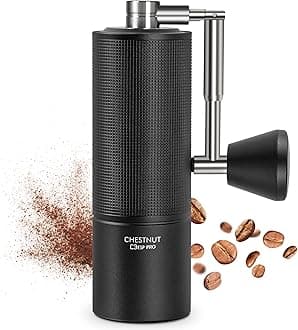 TIMEMORE Manual Coffee Grinder Chestnut C3 ESP Pro, Hand Coffee Grinder, Stainless Steel S2C Conical Burr Coffee Grinder with Foldable Handle, Adjustable Grind Setting for Espresso - Black