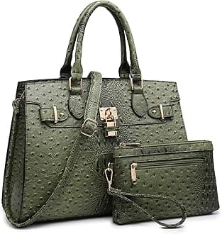DaseinWomen Handbags and Purses Ladies Shoulder Bag Top Handle Satchel Tote Work Bag with Matching Clutch