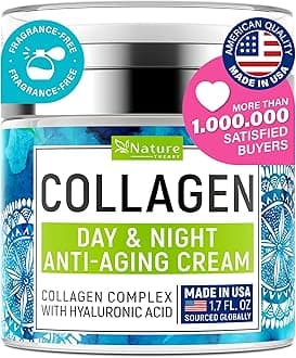 Face Moisturizer Collagen Retinol Cream with Hyaluronic Acid - Day & Night Cream - Skin Tightening Cream for Face - Anti Aging Face Cream - 1.7oz