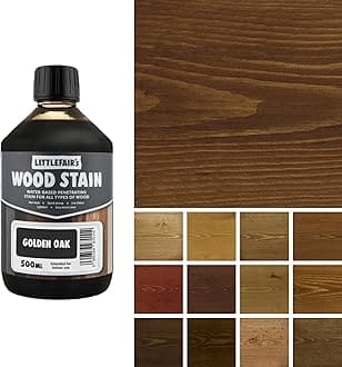 Wood Stain Water Based - 16.9oz/500ml - Indoor Furniture Stain Light & Dark Finishes - Special Non Toxic & Eco Friendly Formula - Wood Stain for Crafts - Color: Golden Oak