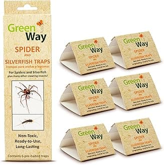 Greenway Silverfish and Spider Traps, Non-Toxic Indoor with High-Strength Glue for Safe, Effective Home Protection, 2 Packs (Includes 12 Traps)
