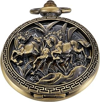 Hollow Roman Digital Cover Men's Mechanical Pocket Watch Cool Design, FOB Chain Mechanical Pocket Watches for Men with Box