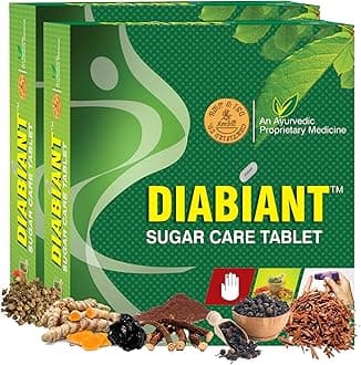 AMBIC Diabiant Sugar Care Tablet - 60 Herbal Diabetes Tablets, Ayurvedic Diabetic Care Medicine, Helps Maintain Healthy Sugar Levels, Regulates Blood Glucose, Improves Metabolism Level, Pack of 2