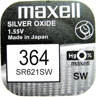 Silver Oxide Watch Battery SR621SW Low Drain Replaces 364