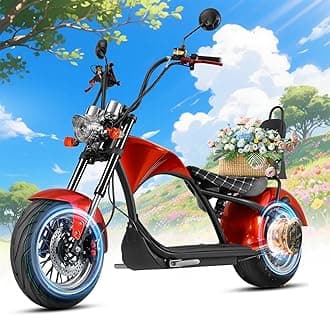 2000W 37MPH Electric Motorcycle for Adults M1 2 Seater 40 Miles 60V 30Ah Full Suspension Dual Hydraulic Brakes Street Legal Electric Motorcycle