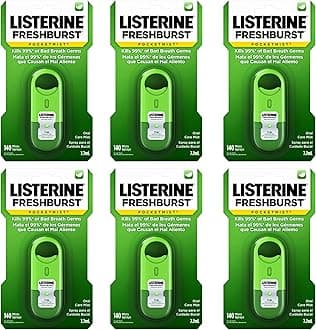 Freshburst Pocketmist Fresh Breath Oral Care Mist, Non-Aerosol Sugar-Free Minty Breath Refresher Spray to Kill 99% of Bad Breath Germs, Portable, Spearmint Flavor, 6 x 7.7 mL