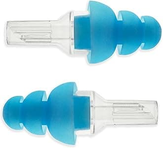 Research ER20 High-Fidelity Earplugs (Concerts, Musicians, Airplanes, Motorcycles, Sensitivity and Universal Hearing Protection) - Standard, Clear Stem w/ Blue Tip