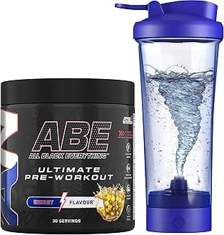 Bundle ABE Pre Workout 375g + Electric Shaker | All Black Everything Pre Workout Powder, Energy Drink, Physical Performance, Creatine, Beta Alanine, Caffeine (Energy Flavour)