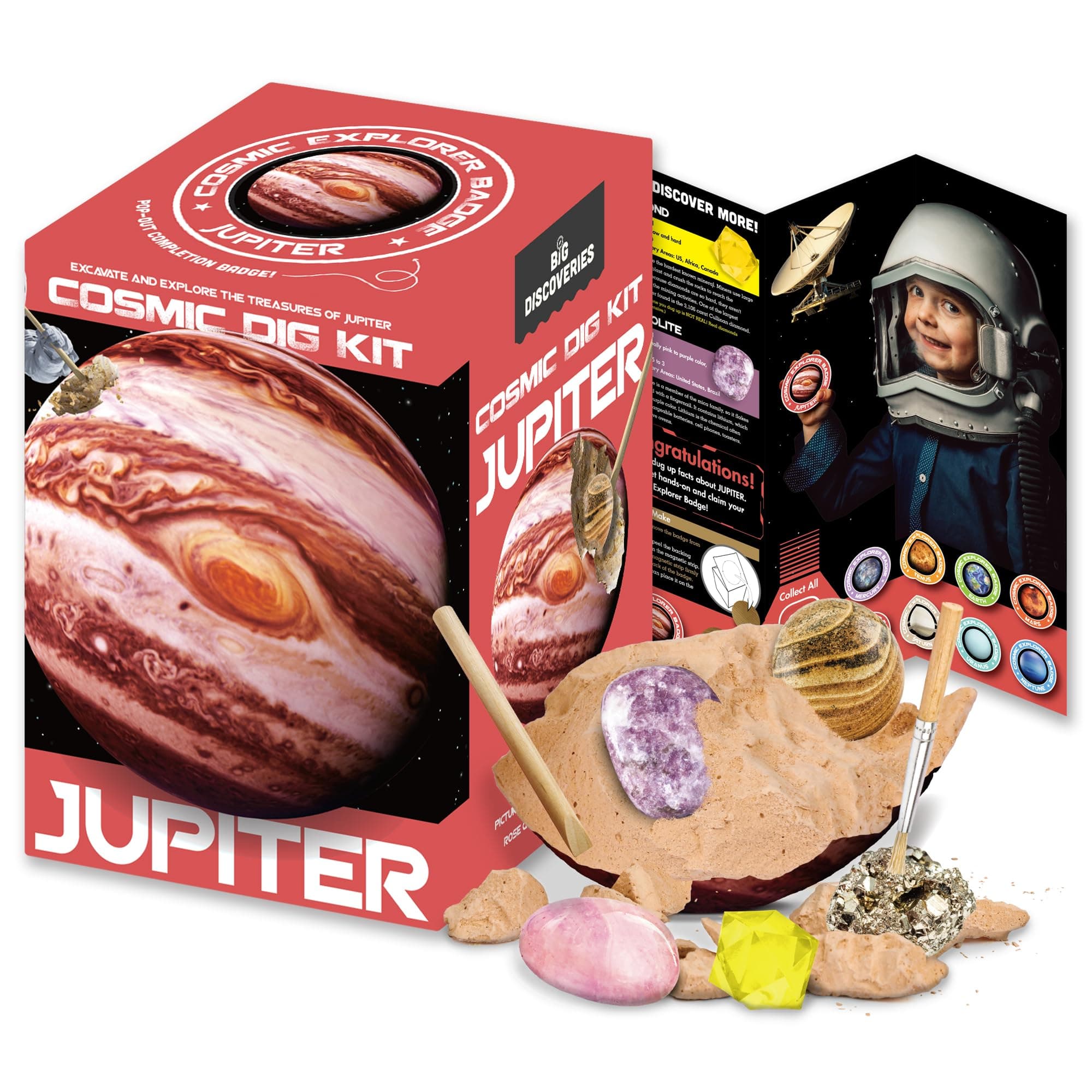 Cosmic Dig Kit by Big Discoveries - Explore The Planets of The Solar System with Gem & Fossil Excavation Kits for Kids | STEM Toy Science Dig Kits with Gemstones for Boys and Girls