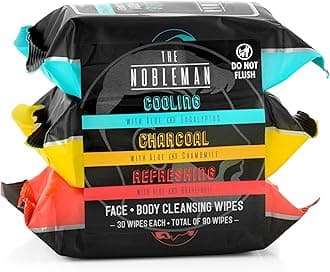 Men's Assorted Cleansing Wipes- Cooling/Charcoal/Refreshing - 3 Pack (90ct)