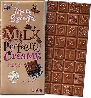 Monty Bojangles Perfectly Creamy Milk Chocolate Bar (150g), Rainforest Alliance Cocoa, Perfect Bar of Chocolate for Gift
