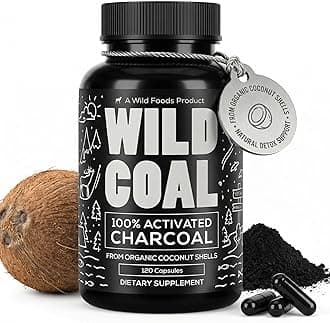 Activated Charcoal Capsules | 100% Organic Coconut Shells Active Tablets | Lab Tested & Non-GMO Pills | Made in USA (120 Capsules)