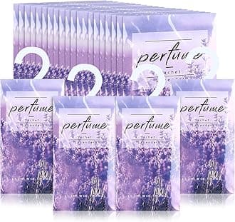 Loopeer 24 Pcs Large Hanging Closet Deodorizer Air Freshener Scented Sachets for Drawers and Closets Long Lasting Lavender Sachet Bags Drawer Freshener for Clothes (Lavender)