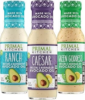 Ranch Dressing, Caesar Dressing, and Green Goddess Dressing & Marinade, Made with Avocado Oil, 8 Fluid Ounces, Variety Pack of 3