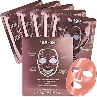 - 111SKIN Rose Gold Brightening Facial Treatment Mask | Fragrance Free | The Ultimate Pre-Event Mask | For Hydration & Radiance | Set of 5 (1.01 oz each)
