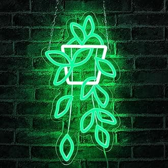 Green Planter Neon Lights,LED Hand Bouquet Neon Signs for Wall Decor, Neon Light Sign Neon Room Decor,USB Night Lights for Bedrooms,Shops,Florists,Bars,Parties,Wedding,Holiday Gifts