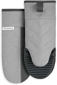 Kitchenaid Kitchen Aid Beacon Oven Mitt Set, 5.75"x13", Cool Grey/Contour Silver