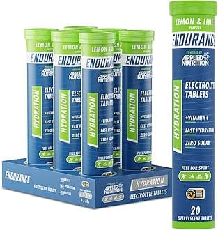 Applied Nutrition Endurance Hydration Electrolyte Tablets - 400mg Electrolytes per Serving – 120 Effervescent Tablets, Sugar Free, Low Calorie, Added Vitamin C Boost Performance – Lemon & Lime