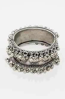 Jewellery for Women Celebrity Inspired Oxidised Silver Plated Cuff Bracelet Bangle for Women and Girls