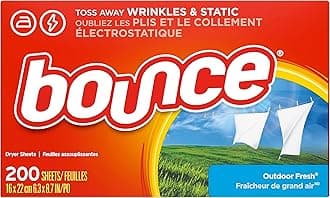 BounceFabric Softener Dryer Sheets, Outdoor Fresh Scent, 200 Count - Packaging May Vary
