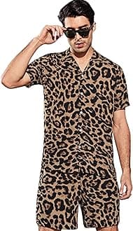 DHRUVI TRENDZ Mens Rayon Co-Ord Set Regular Fit Night Dress (DT-MS-6095&SH-170_Brown_S)