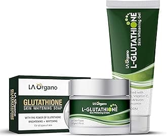 LA Organo Glutathione Cream, 50g & Glutathione Gel, 100g & Glutathione Soap (Pack of 3)