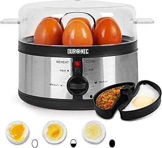 Electric Egg Boiler EB35 BK, Steamer for Eggs, Egg Cooking Machine, Automatic Egg Boiler Electronic Egg Poacher Machine for 7 Soft, Medium & Hard Boiled Eggs
