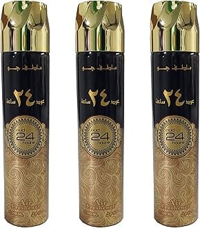 Ard Al Zaafaran Room Spray Air Fresheners Oud/Musk/Woody/Rose Scent Perfume for Home/Car/Office Pack of 3Pcs of 300ml Sprays from UAE (Oud 24 Hours)
