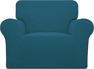 Easy-Going Stretch Oversized Chair Sofa Slipcover 1-Piece Couch Sofa Cover Furniture Protector Soft with Elastic Bottom for Kids Spandex Jacquard Fabric Small Checks Peacock Blue