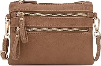 FashionPuzzle Multi Zipper Pocket Small Wristlet Crossbody Bag