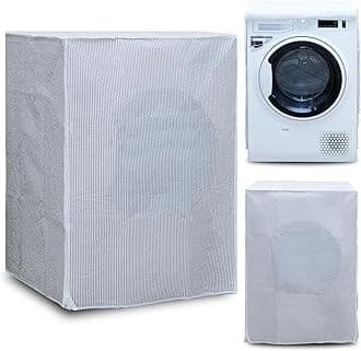 Moorg Indoor Washing Machine Cover, Waterproof, Zip Closure, 62 x 58 x 85 cm, Stripes, Polyester Nylon
