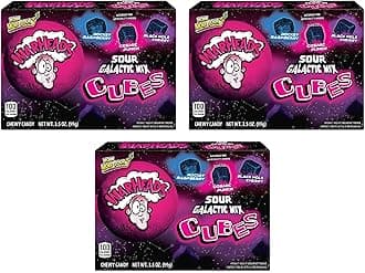 Galactic Mix Cubes - Sour Sweet & Fruity Chewy Candy - Black Hole Cherry, Rocket Raspberry & Cosmic Punch Flavors - 3.5 oz. Theater Boxes - 3 Pack