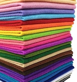 28pcs Thick 1.4mm Soft Felt Fabric Sheet Assorted Color Felt Pack DIY Craft Sewing Squares Nonwoven Patchwork (25x25cm)