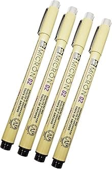 Sakura Pigma Micron 02 Black Pen 0.3mm Line Width Pack of 4 (02)