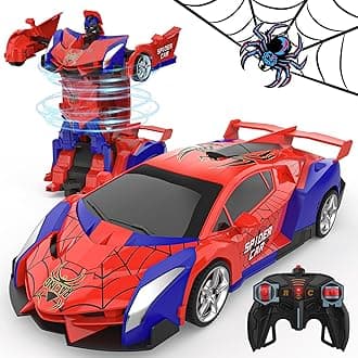 BLUEJAY Transform Rc Cars for Boys 4-7 8-12, 2.4Ghz Remote Control Car 1:18 Scale Transforming Robot, One-Button Deformation 360° Rotation Car Toy Gifts for Boys 3-5