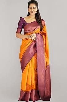 SGF11 Women's Kanjivaram Soft Lichi Silk Saree With Blouse Piece