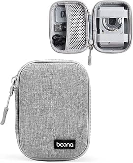 Digital Camera Case Compatible with CAMKORY/for Kodak PIXPRO FZ45/FZ55/for Lecran/for VAHOIALD/for Canon IXUS 285 HS, Small Travel Cameras Storage Holder for Accessories SD Card (Oxford-Grey)