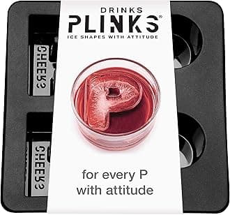 DRINKSPLINKS P Silicone Ice Cube Tray - Ice Cube Mould Trays Shaped Like The Initial Letter P for Cocktail Bourbon Spirits Juice Drinks - Novelty Bar Accessory - Baking Craft Resin Candle Mould