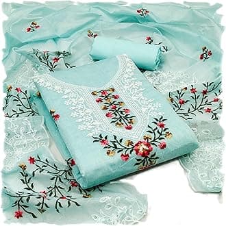 Women's Heavy Chanderi Embroidery Work Fancy Unstitched Salwar Suit Dress Material