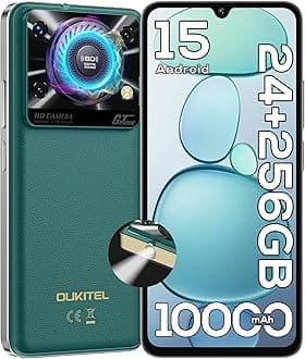 C60 PRO Android 15 Cell Phone Unlocked 2025-24GB+256GB/TF 1TB, 10000mAh Battery, 6.88'' Display Smartphone,110dB Speaker,120LM Flashlight, 13MP Camera, 4G Dual SIM Phones, GPS/NFC/OTG,Green