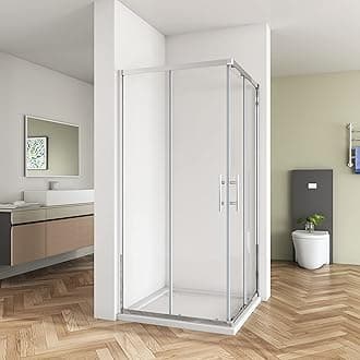 800x800mm Sliding Doors Corner Entry Shower Enclosure 5mm Extra Toughened Safety Glass Screen Cubicles
