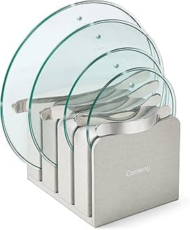 Glass Lids Set for Pots and Pans - Made With Tempered Glass - Sized to Fit Caraway Ceramic-Coated & Stainless Steel Cookware - Includes 4 Sizes - 7", 8", 10.5", & 11.8"